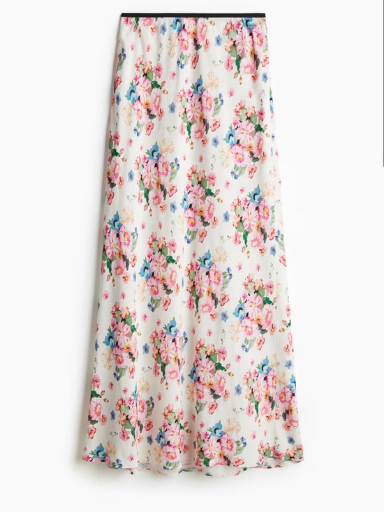 H&M Dresses & Skirts - H&M Cream Maxi Skirt with Pink Floral Print
